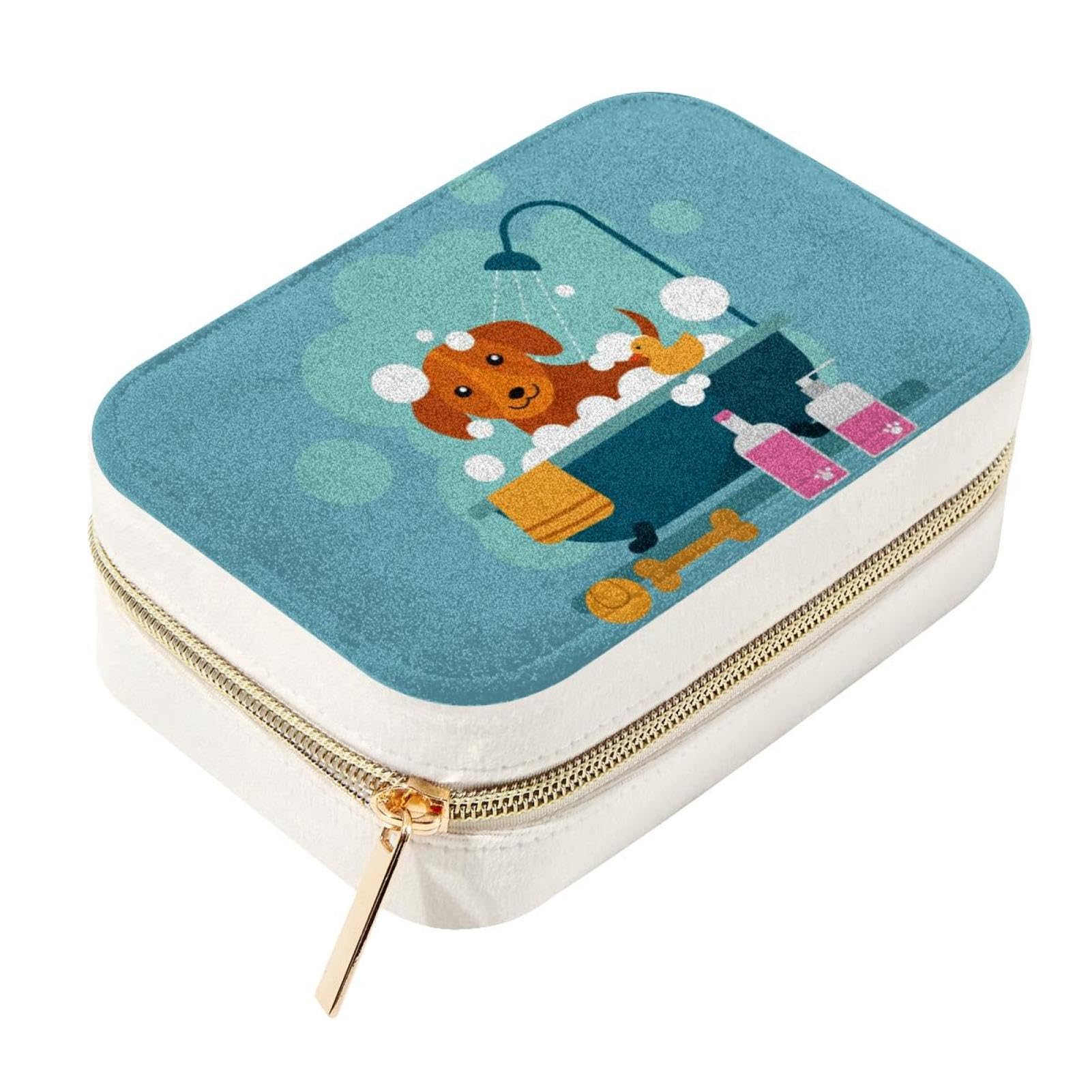 Boîte à bijoux de voyage velours bleu compacte pour valise et sac à main