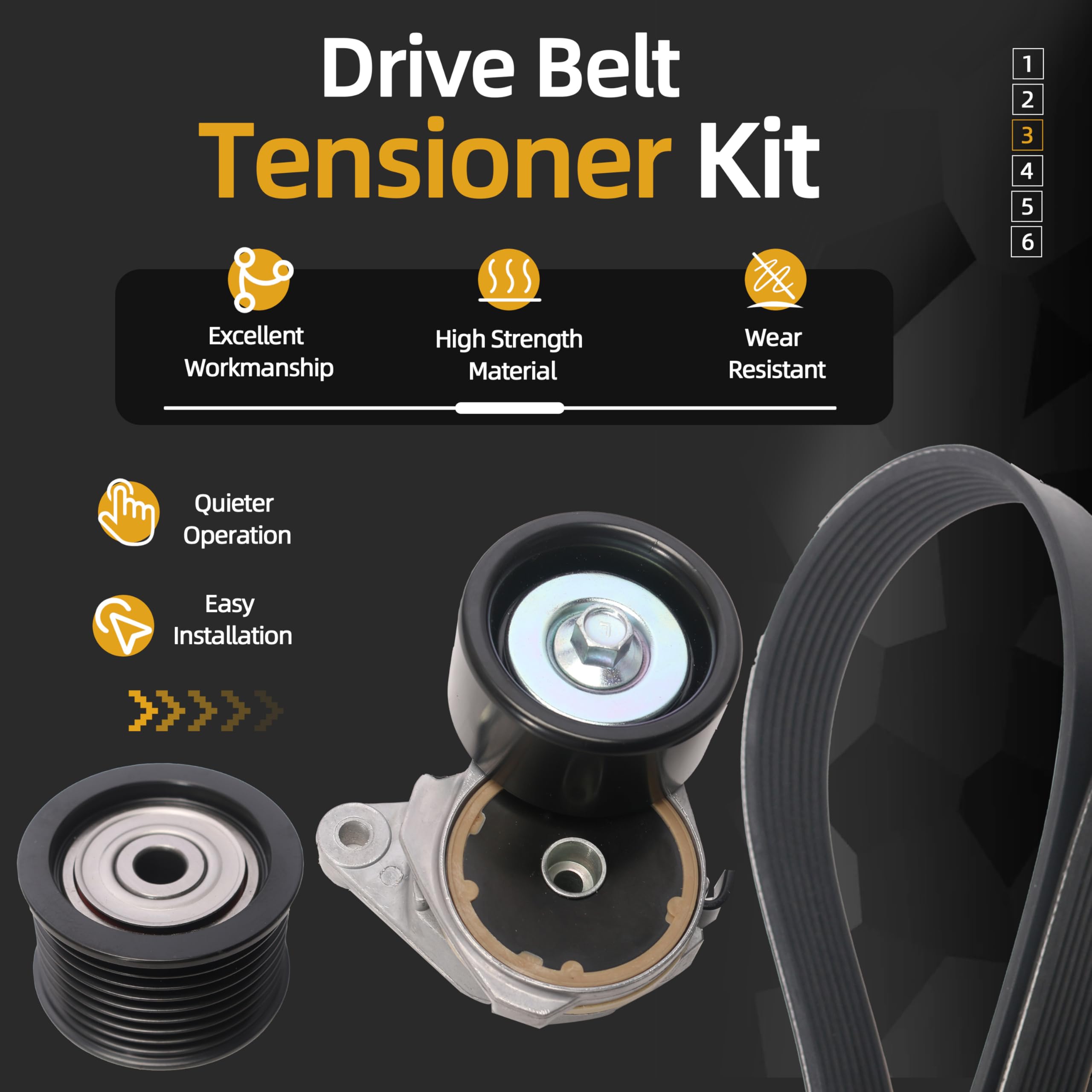 JAVOUKA 89378 Serpentine Drive Belt Tensioner Kit for Toyota