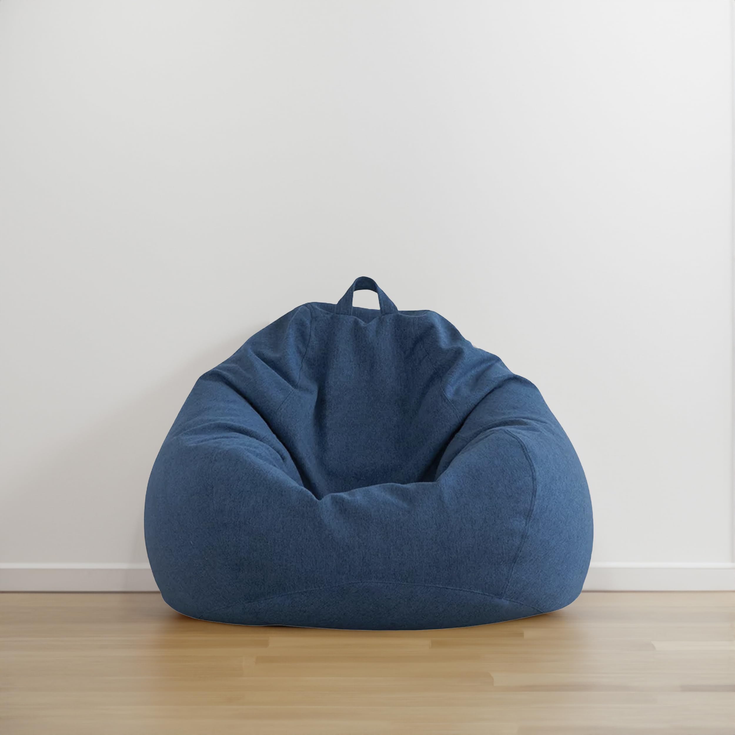 Pouf con imbottitura in perle EPS, poltrona relax, cuscino da pavimento, Bean Bag (blu navy, 100 x 120 x 50 cm, 300 l)
