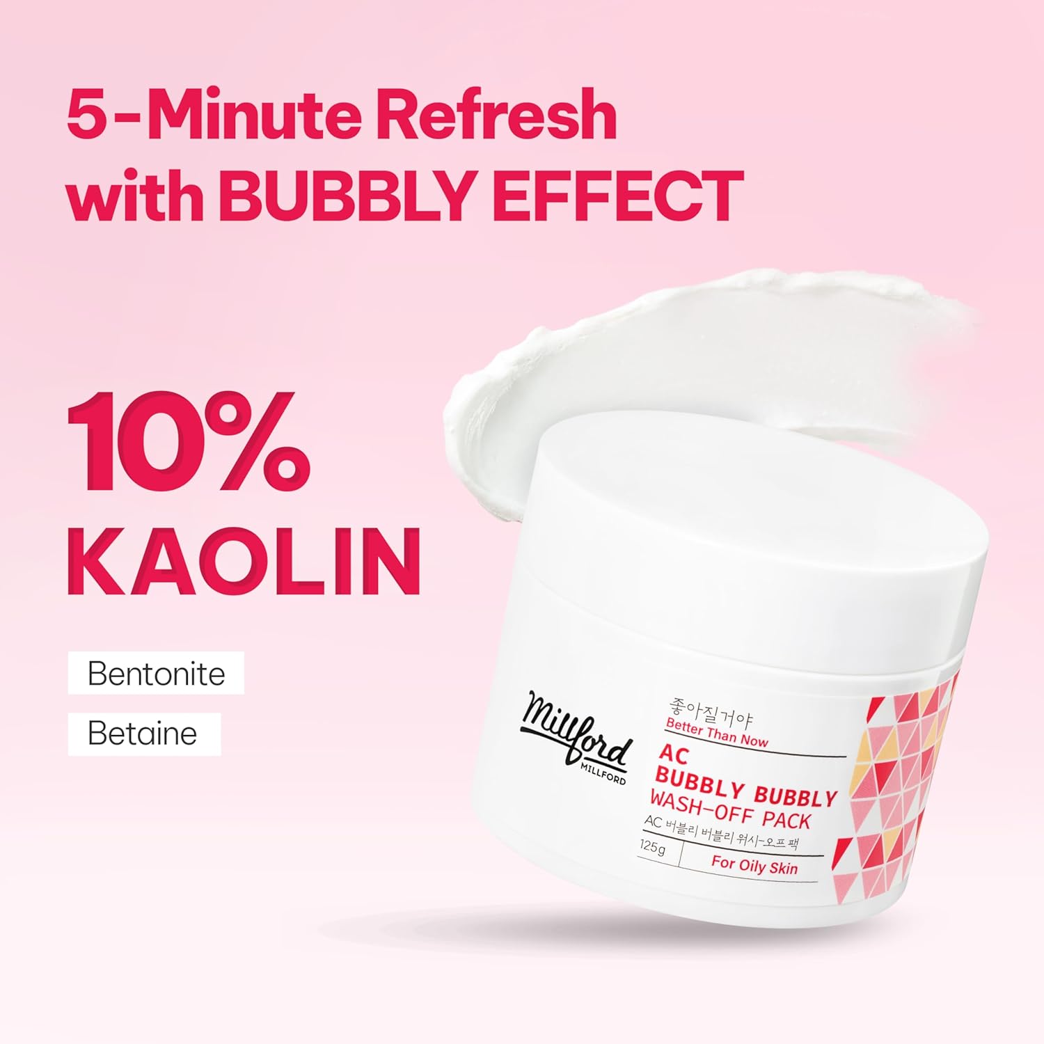 AC Bubbly Bubbly Wash-Off Pack 125g/4.4Oz, Kaolin, Deep Cleansing, Acne Prone Skin, Bubble Wash, Exfoliating, Bubble Mask, Removing Sebum and Dead Skins, Instant Bubbles Pop up