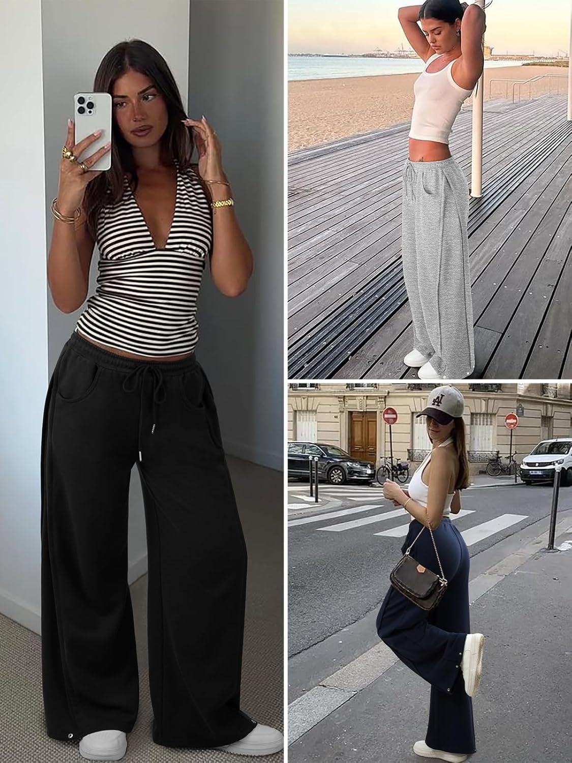 ATHMILE Sweatpants Women 2026 Wide Leg Sweatpants Baggy Straight Leg Pants Fashion Teen Girl Drawstring Athletic Joggers - Image 6