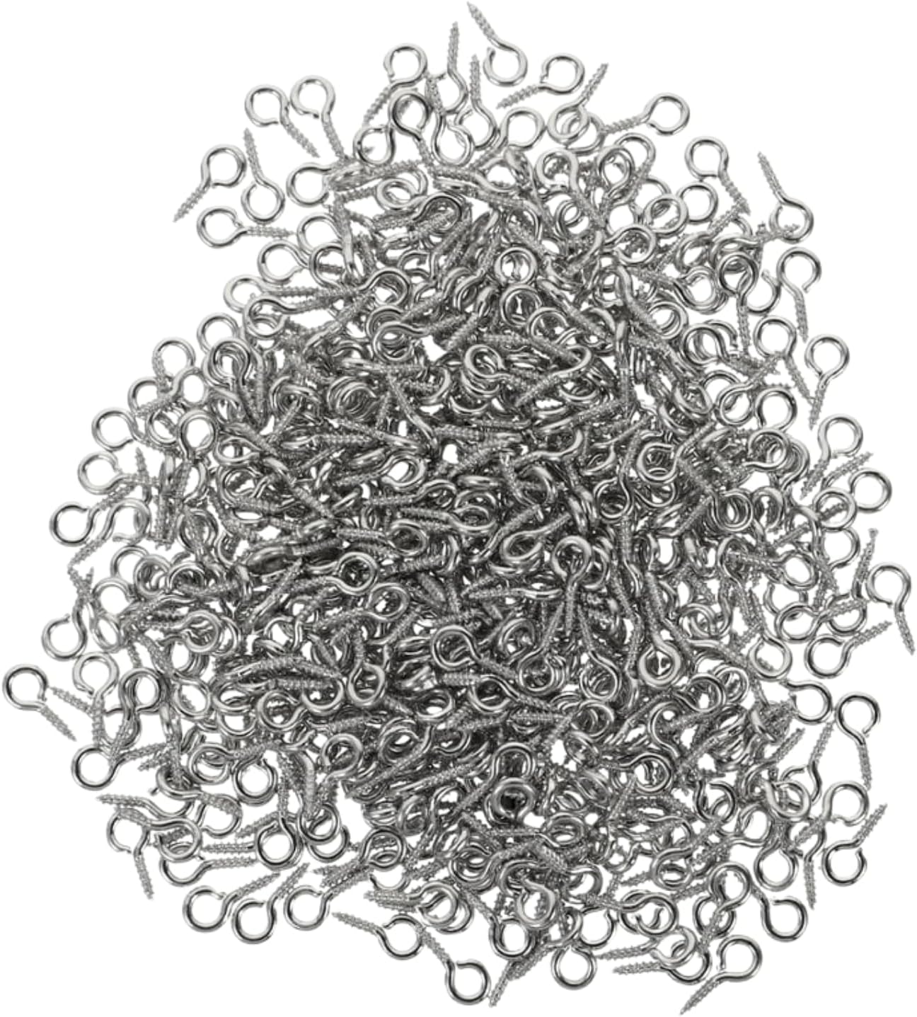 Vibhuti Crafts 100pcs Silver Screw Eye Pins 4x8mm - Metal Screw Eye Pins Hooks Eyelets - Jewellery Findings for Keychains, DIY Crafts, Resin Art & Accessories Making
