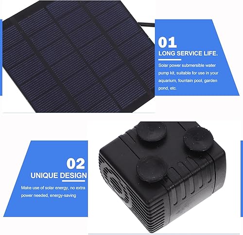 Miniatura 9 de iplusmile Bomba de agua sumergible de energía solar con ventosas para fuente de acuario, jardín, estanque, circulación de agua al aire libre, 4.33 x