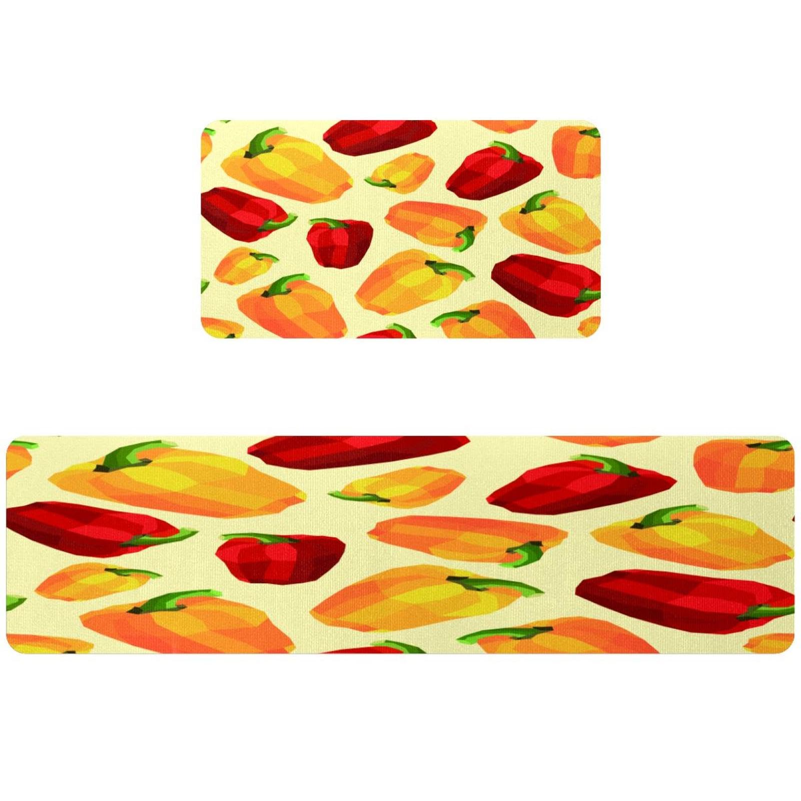 Tapete de cocina lavable VAPOKF, alfombra absorbente y antideslizante de 2 piezas