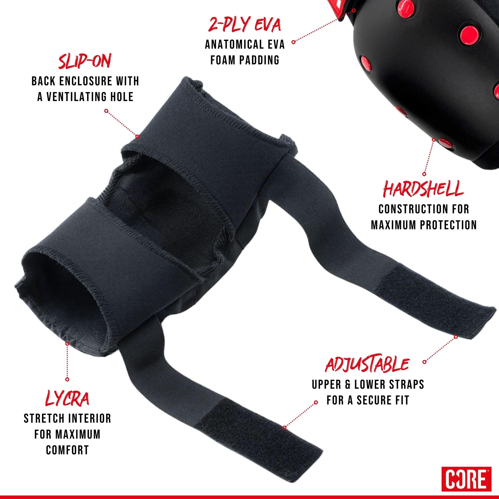 CORE Skate Pads 3-Pack (XS - Negro)