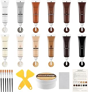 SEISSO Wood Furniture Repair Kit, Wood Putty Repair Fillers, Hardwood Laminate Floor Repair Kit, Restore Any Holes, Scratc...