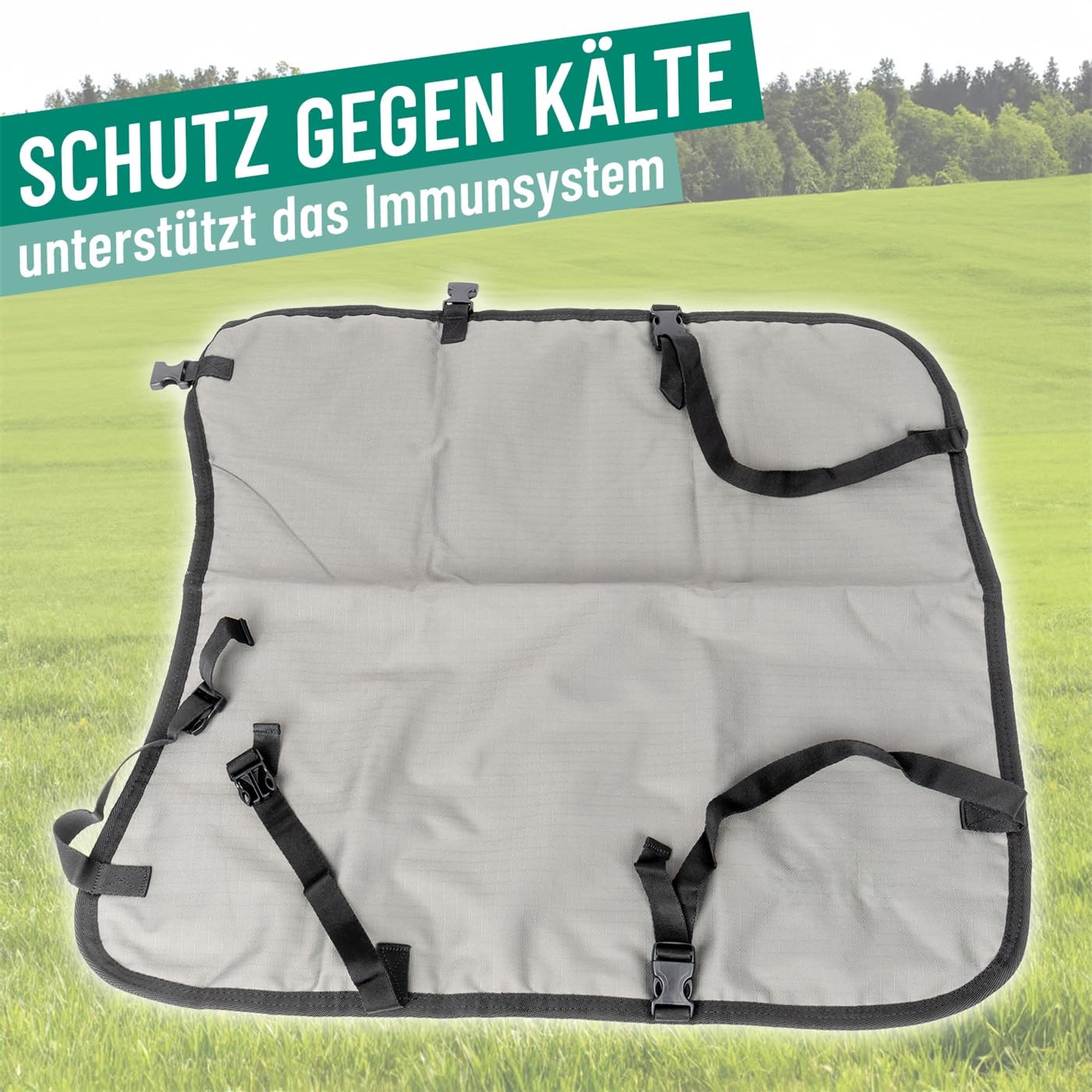 Göbel Kälberdecke 70cm, grau Thermodecke für Junge Kälber als Kälteschutz