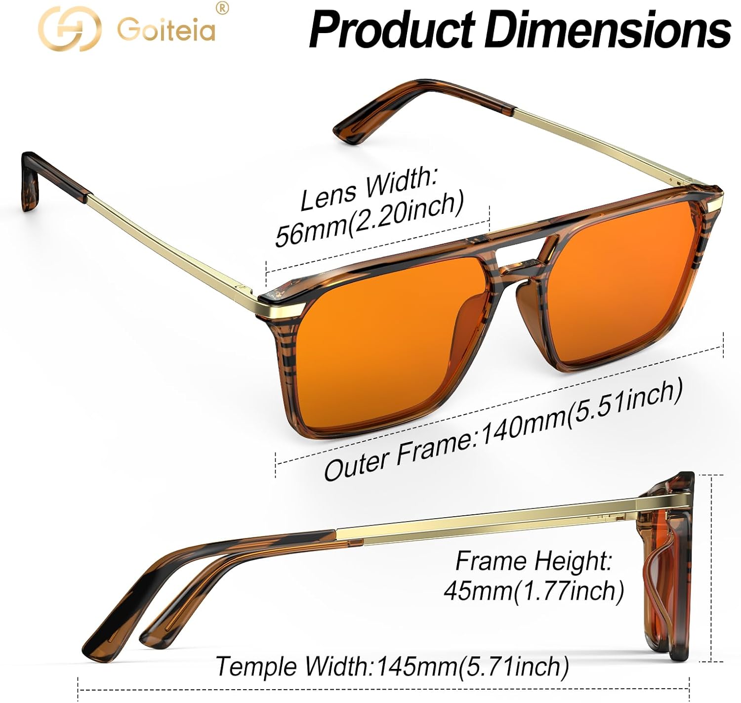 Goiteia Orange Blue Light Blocking Glasses-Retro 70s Blue Light Glasses for Men Women, Easier Sleep and Migraine Relief - Image 7