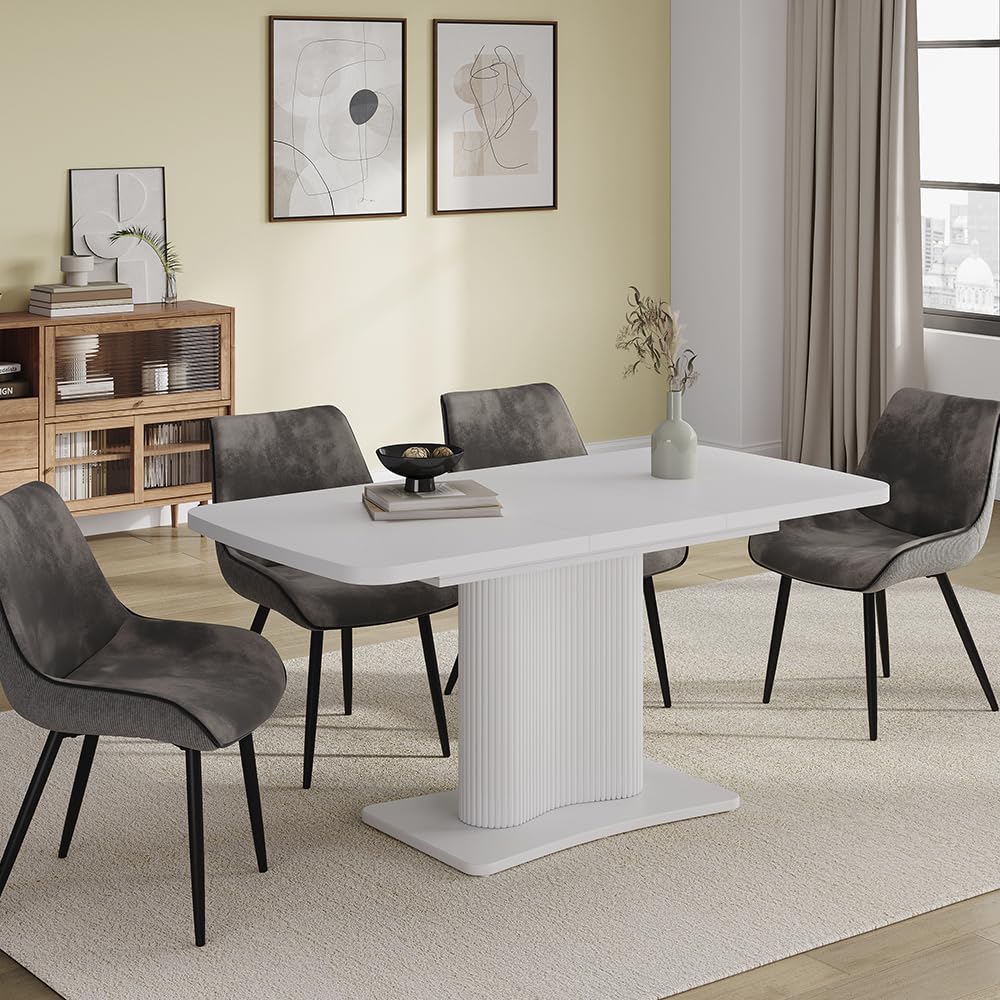 Vicco Esstisch Fenaro, Weiß, 120-160 x 80 cm
