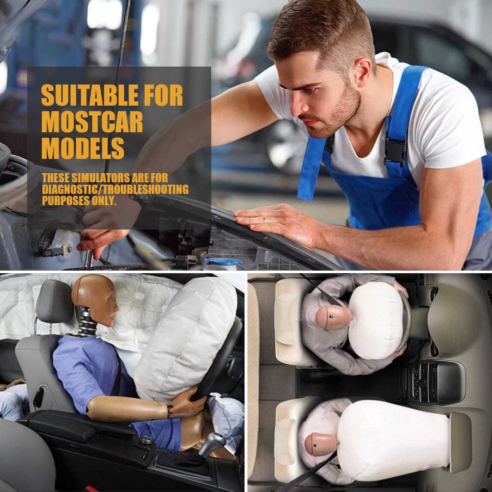 Outil de détection de simulateur de voiture SRS - Outil de diagnostic de résistance SRS - Outil universel d'inspection de voiture - 10 pièces