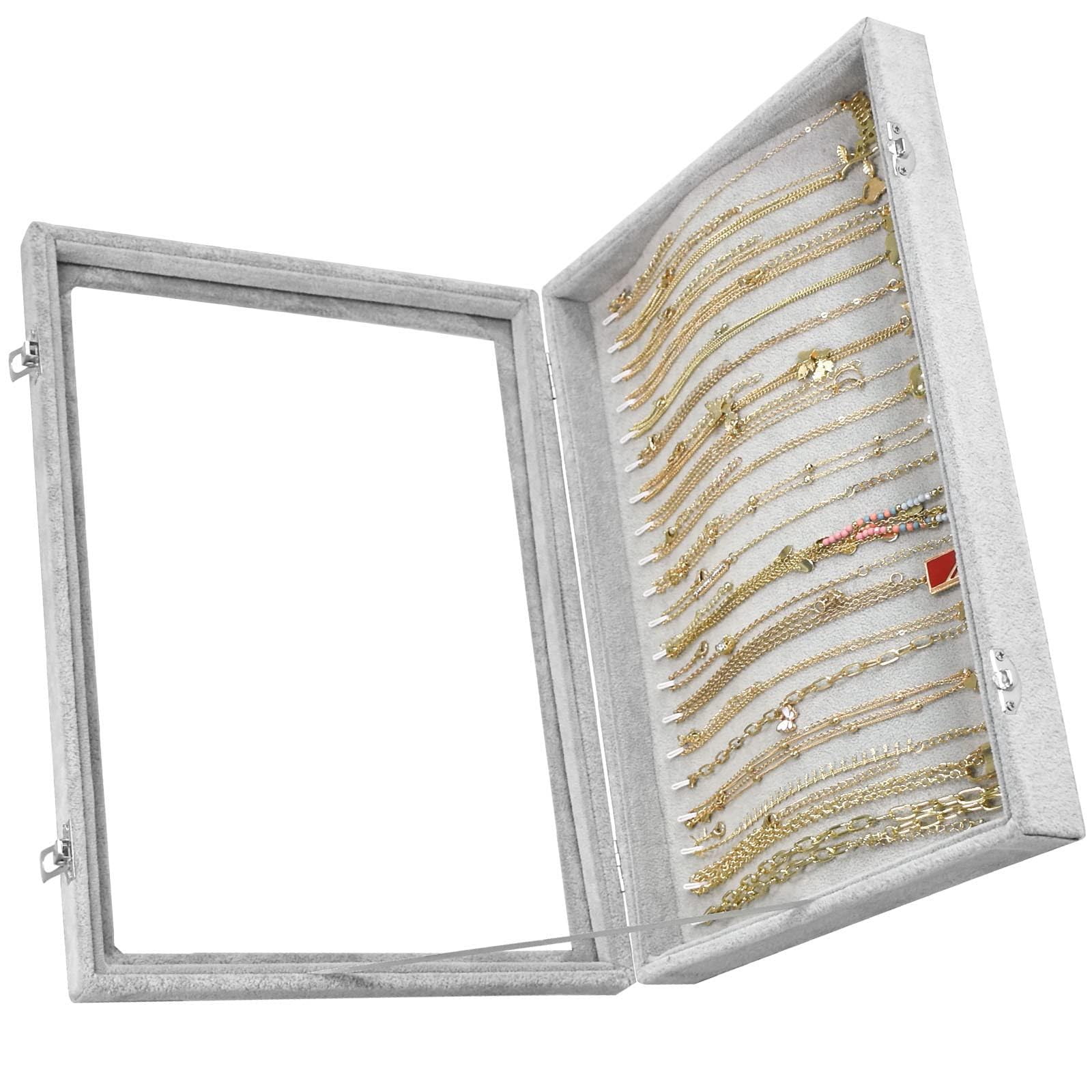 Kaeltsyn Secure Presentation Tray for Necklaces Velvets Surfaces Nonslip Designs Composite Sturdy Recyclable Jewelry Tray