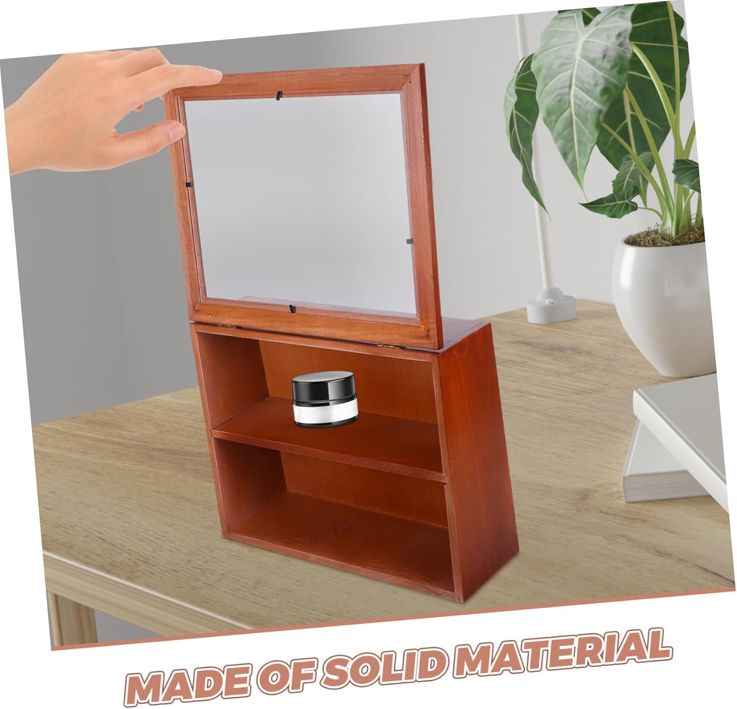 Garneck Display Case Desktop Wood Display Rack Cosmetics Holder Collection Toy