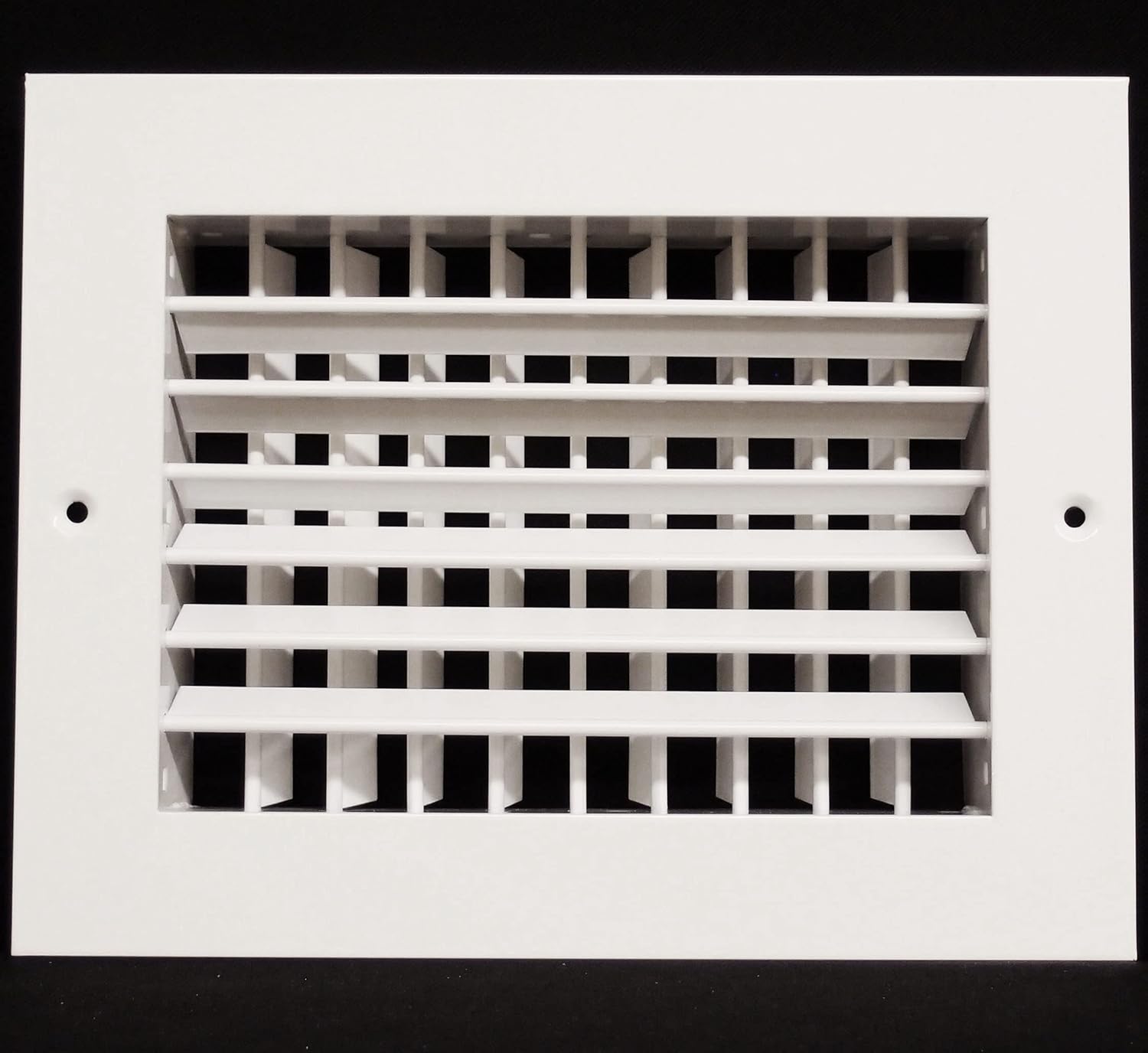 8"w X 4"h Aluminum Double Deflection Adjustable Air Supply HVAC Diffuser - Full Control Vertical/Horizontal Airflow Direction - Vent Duct Cover [Outer Dimensions: 9.6"w X 5.6"h]