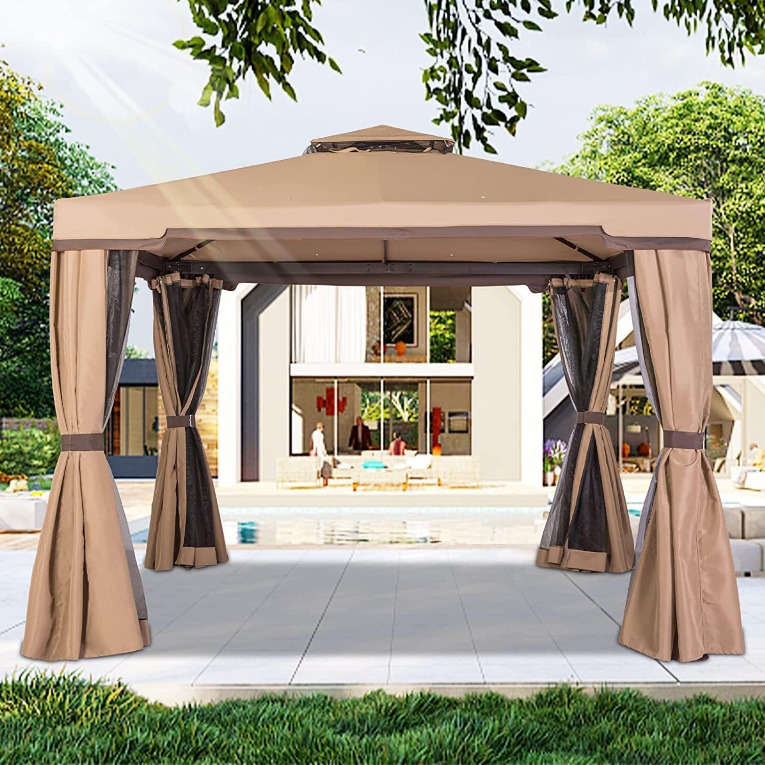 Oakmont 10' x 10' AllSeason Permanent SoftTop Patio