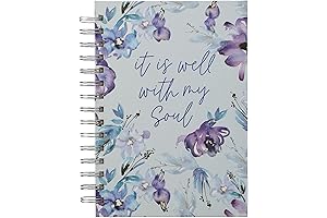 It is Well with My Soul Inspirational Purple / Blue Floral Notebook