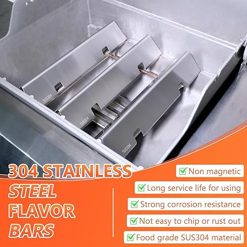 Miniatura 172 de QuliMetal 66033 Barras aromatizantes para Weber Genesis II E-410/E-415/E-435, piezas de parrilla para parrillas de gas Weber GS4 Genesis II LX serie