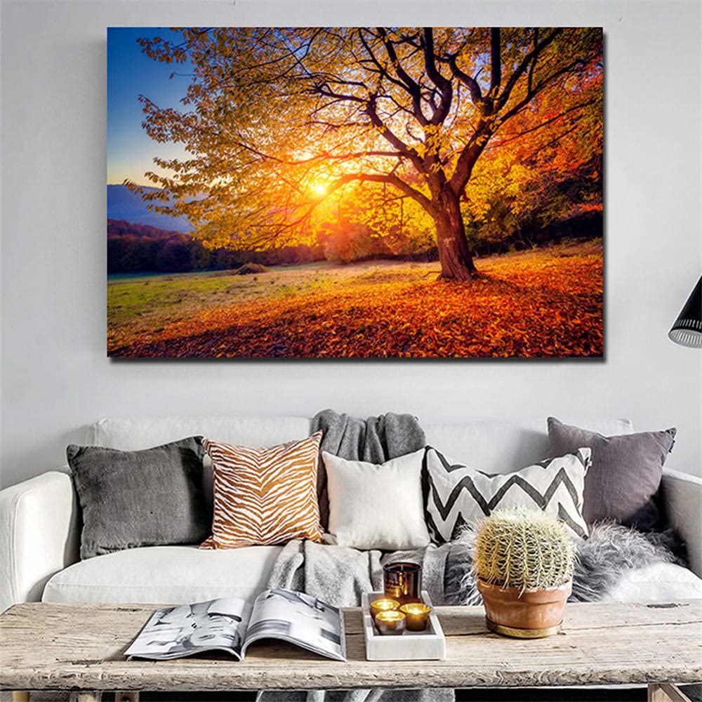 Diamond Painting Arbre Au Coucher Du Soleil Broderie Diamant Kit