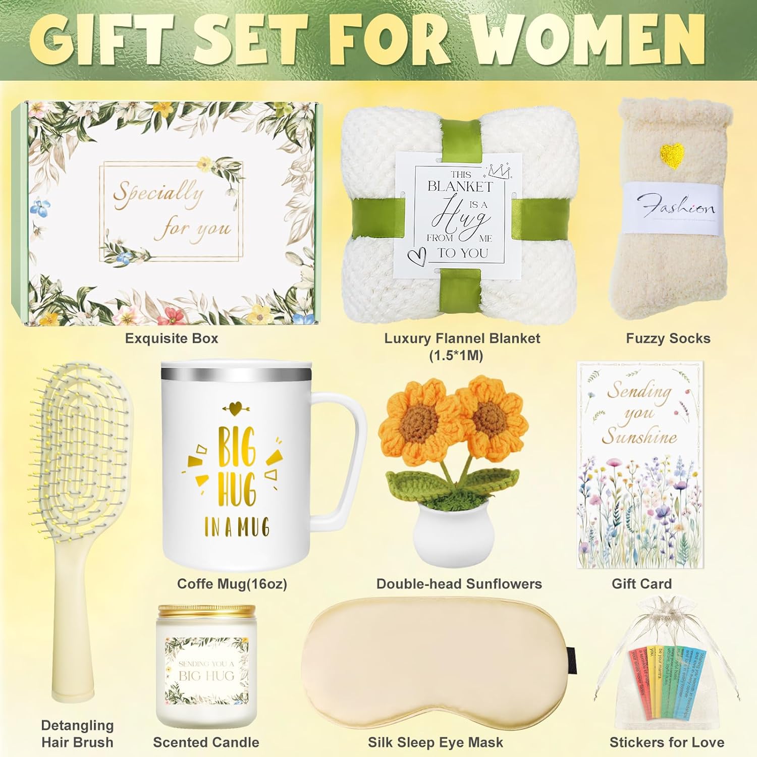 Gifts for Women, 10 PCS Unique Birthday Gift for Women, Self Care Gift Baskets, Thank You, Get Well, Sympathy Inspirational Friendship Gifts for Mom, Grandma, Sister,Friends - Image 2