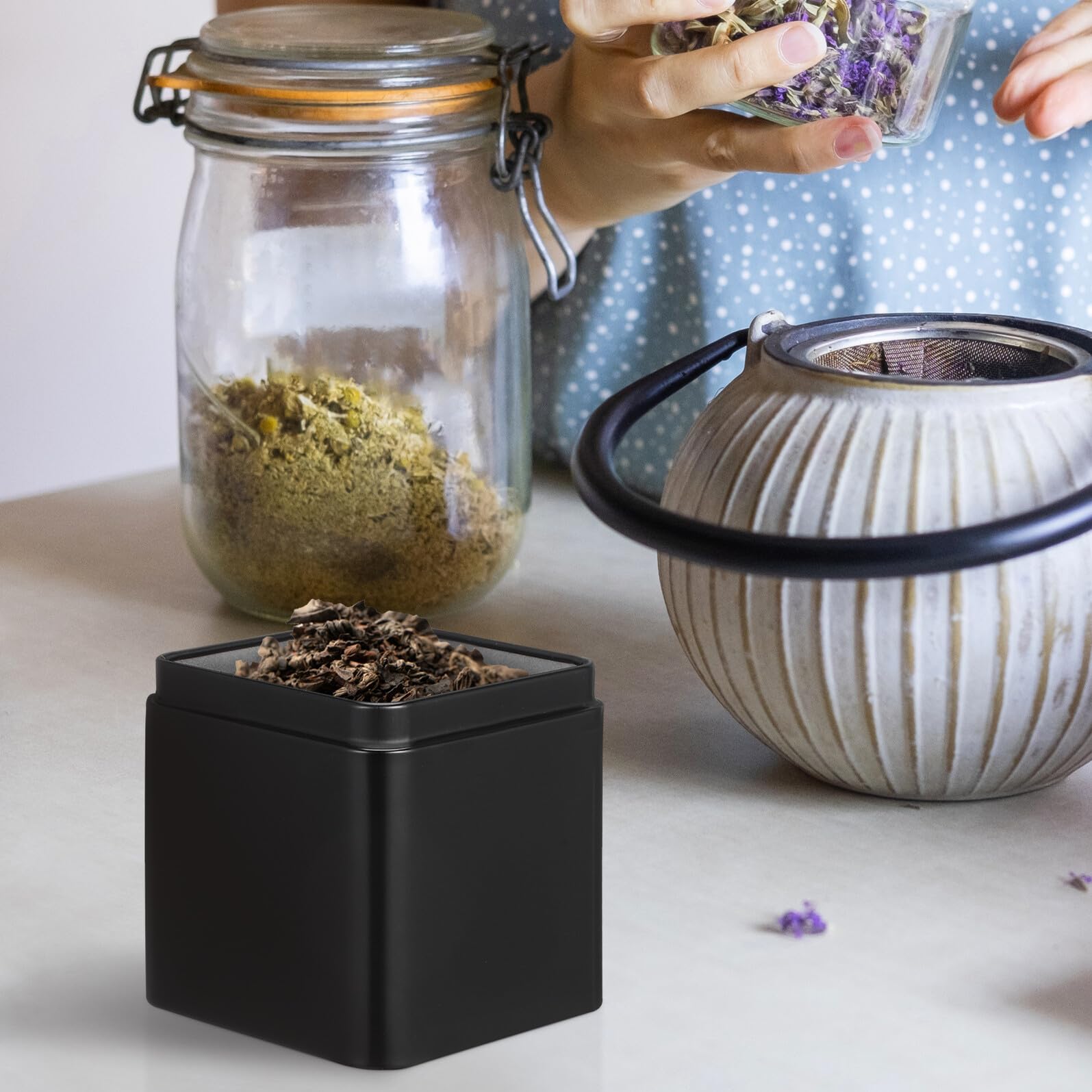 Artibetter Weißblechdose 10 Stück mit Deckel, Flach, Tragbar