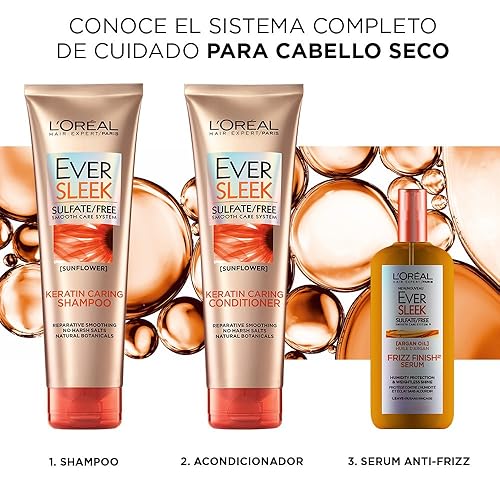 Miniatura 8 de LOreal Paris EverSleek - Acondicionador para el cuidado de queratina con aceite de girasol 2 unidades 85 onzas cada uno