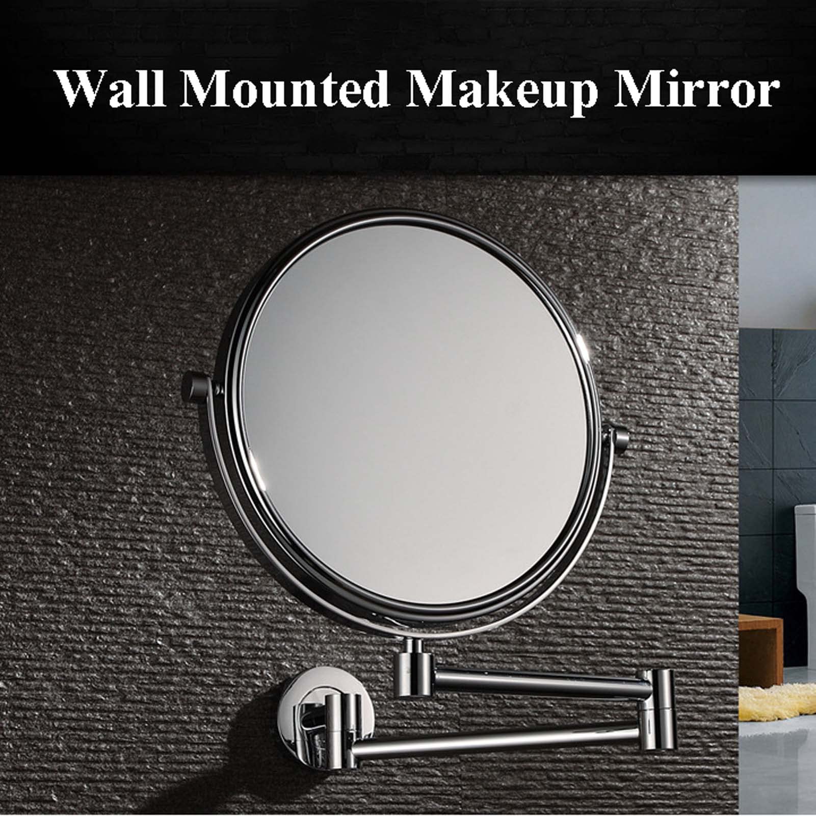 YSUEFIJO Espejo de Maquillaje Pared, Espejo de Aumento para Bano, Espejo de Mesa de Doble Cara, Espejo de Maquillaje Retro de Alta Definición, Espejo Cosmético para Hombre y Mujer