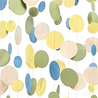 Vista 13 de Decoraciones de Fiesta de Puntos Circulares Rojos Azules Amarillos Guirnalda de Lunares Colgantes de Papel Serpentina de Lunares para Carnaval Circo