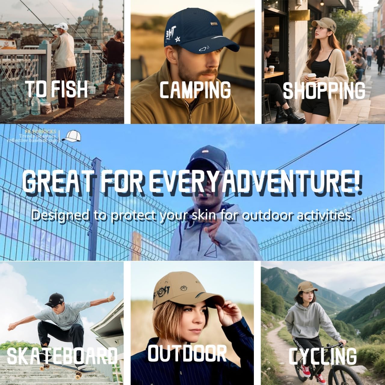 Trendy Unisex Graffiti Baseball Cap, Adjustable Cotton Baseball Cap for Men & Women, Athletic Streetwear Hat, Khaki - Image 5