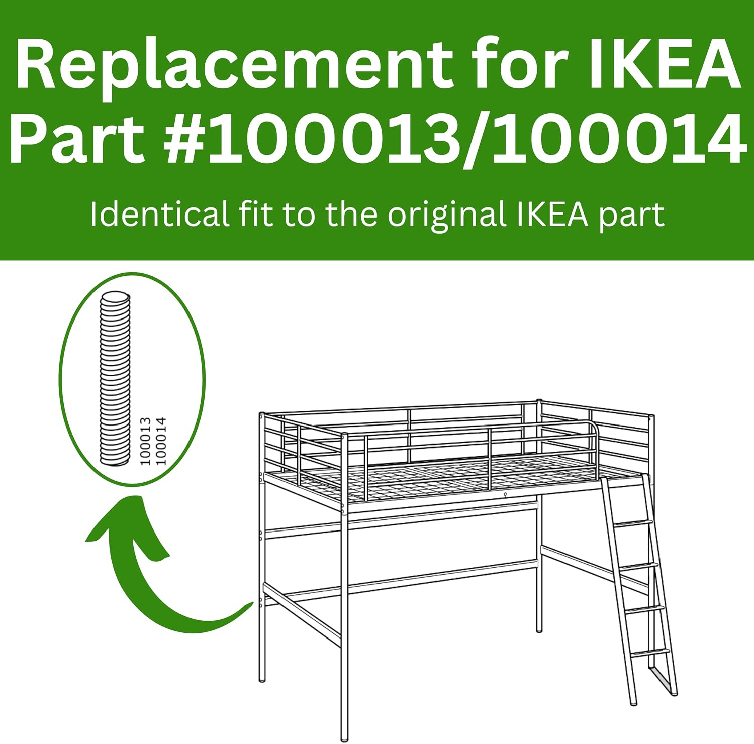 Spare Hardware Parts Bunk Bed Threaded Screw (Replacement for IKEA Part #100013/100014) (Pack of 4)