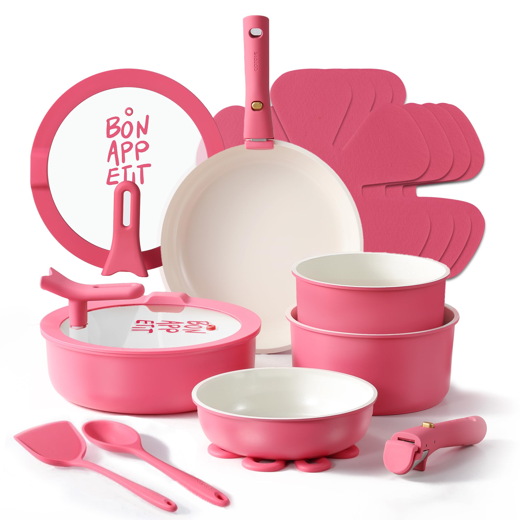 CAROTE 18Pcs Ceramic Cookware Set
