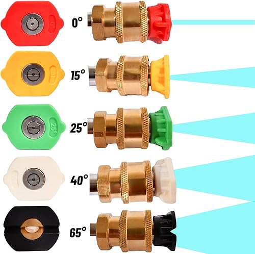 Miniatura 8 de Adaptador de pistola para lavadora a presión de 14 pulgadas, ajuste de conexión rápida, puntas de boquilla de pulverización, juegos de puntas de