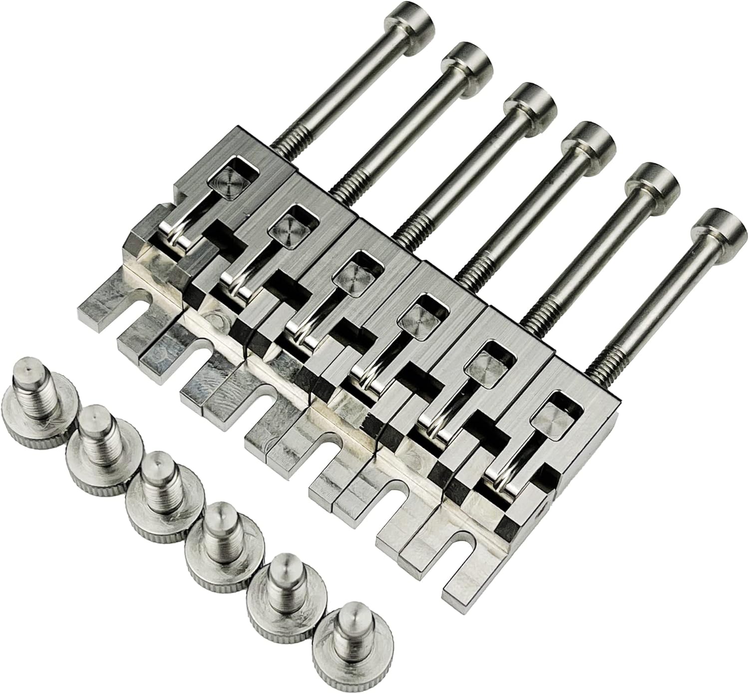 Kaynes Stainless Steel Locked saddle - Double Locking Tremolo Systyem Bridge Saddles and Screws for Floyd Rose Electric Guitar Replacement Accessories