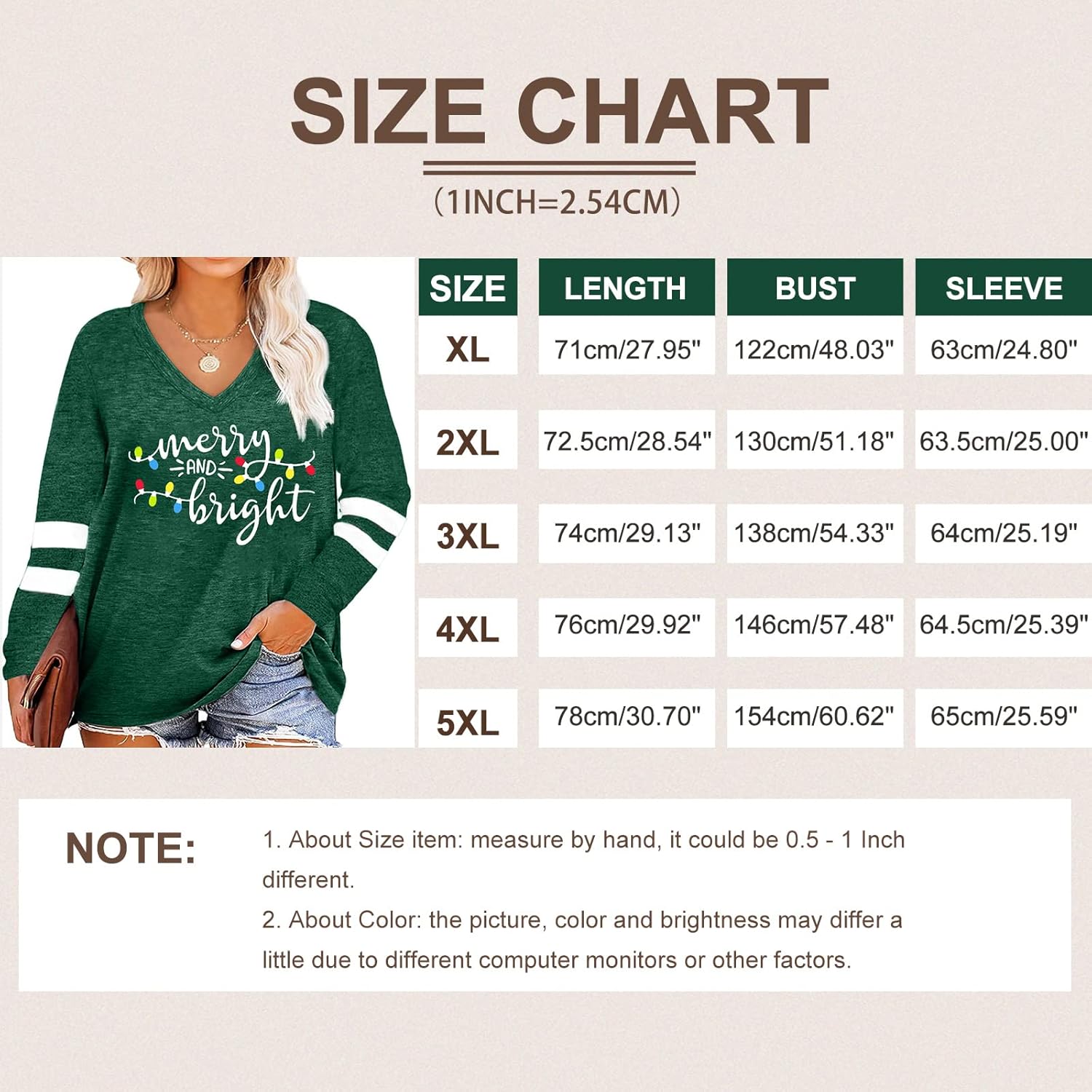 Christmas Plus Size Long Sleeve Shirt Women Merry Christmas Tree T-Shirt Merry and Bright Tops Xmas Tees Blouse - Image 5