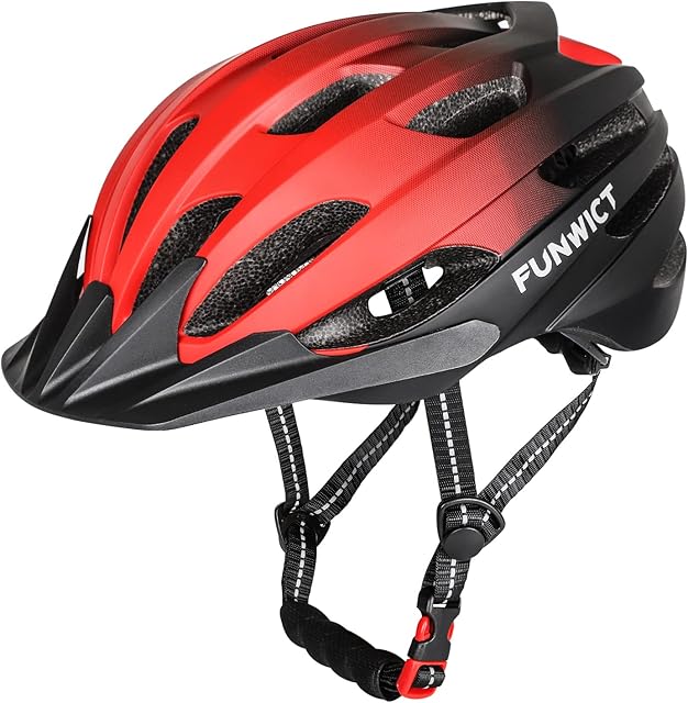 FUNWICT Mtb Mountain & Road Bike Helmet for Adult Men Women, Lightweight Cycle Helmet with Detachable Sun Visor, Adjustable Bicycle Helmet for Cycling Size 22.44-24 inches