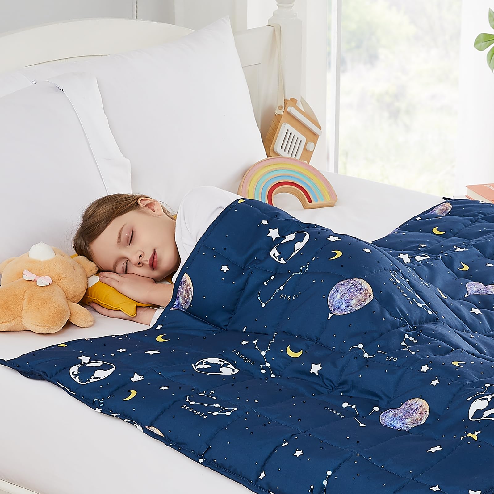 Amazon.com: HOSUKKO Weighted Blanket - 5 lbs Navy Starry Sky Heavy
