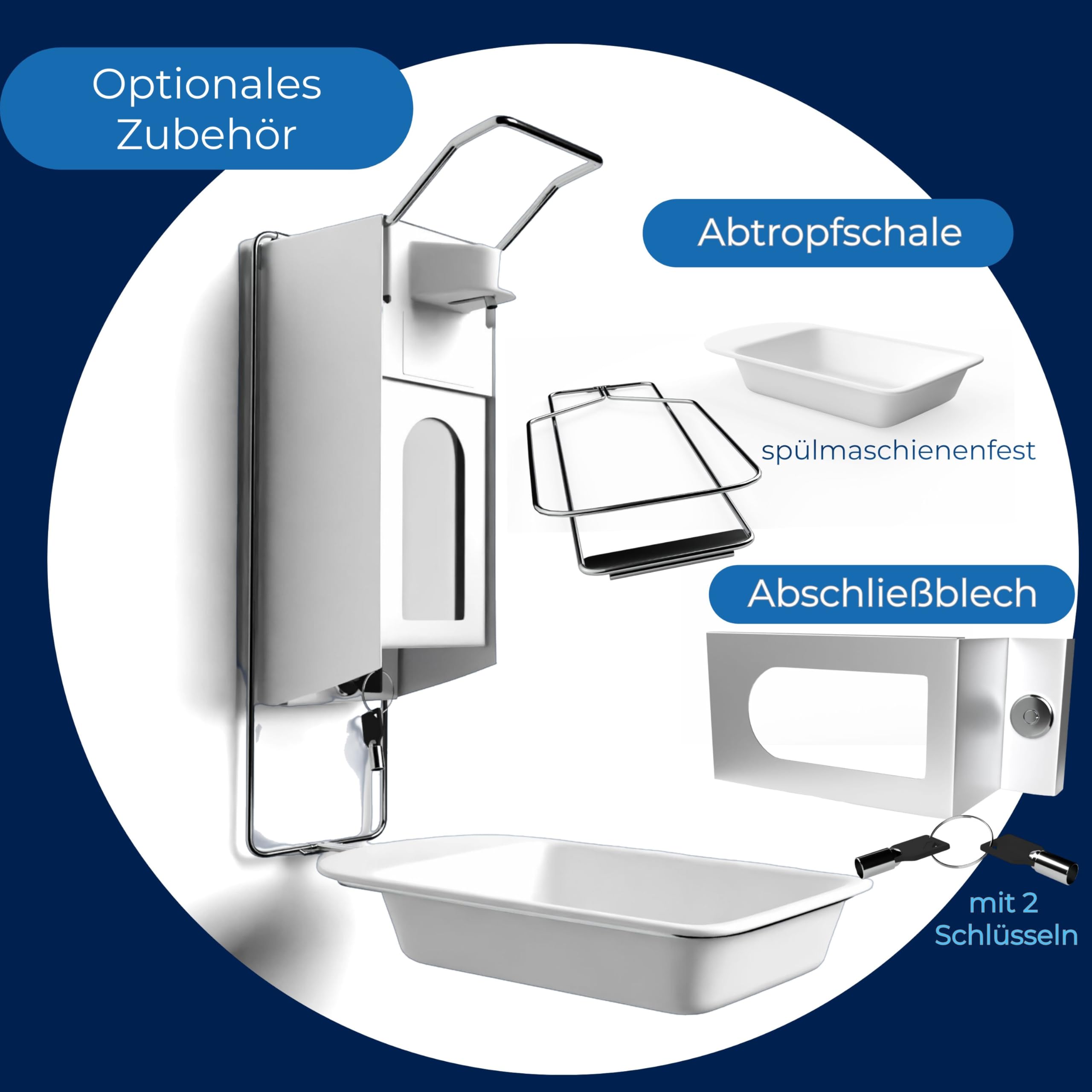 Desinfektionsspender/Seifenspender/Langarm-Wandspender aus Aluminium Starterset mit Sterillium Virugard Händedesinfektionsmittel (1)