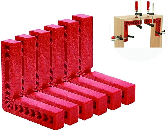 4" Positioning Squares, Right Angle Clamp, 90 Degree Corner Clamp, Woodworking Tool L-Type Corner Clamp for Picture Frames, Boxes, Cabinets or Drawers, Carpenter Tool, Set of 6