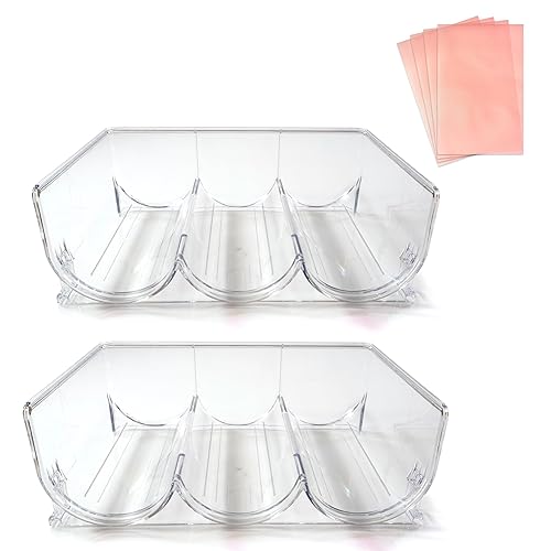 Wine Storage Rack for Fridge 2 Pack - Stackable Bottle