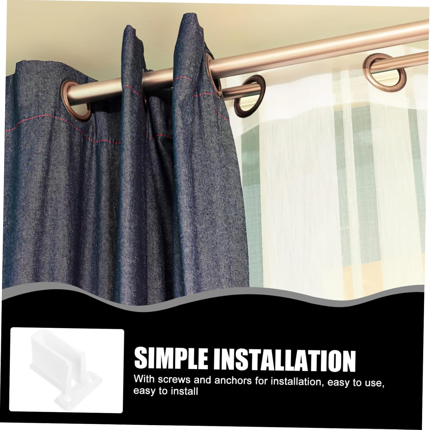 TEHAUX 2pcs Plastic Supports for Window Rod Wall Mounted Brackets Closet Rod Support Bracket Wire Shelving Accessories