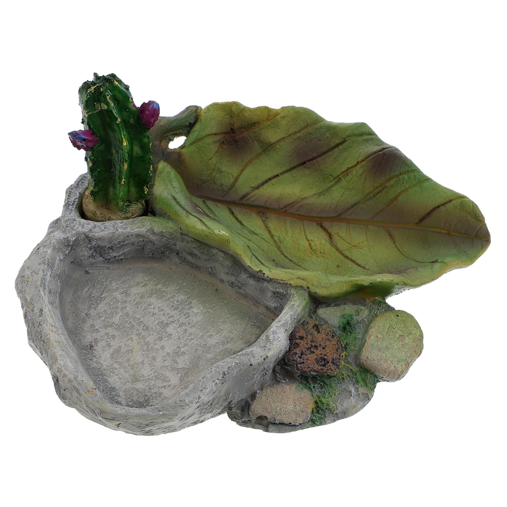 Mikikit Reptile Food Bowl Decorative Water Feeder for Lizards Turtles and More Stable Design Prevents Spills for Pet Shops and Homes Present for Reptile Lovers