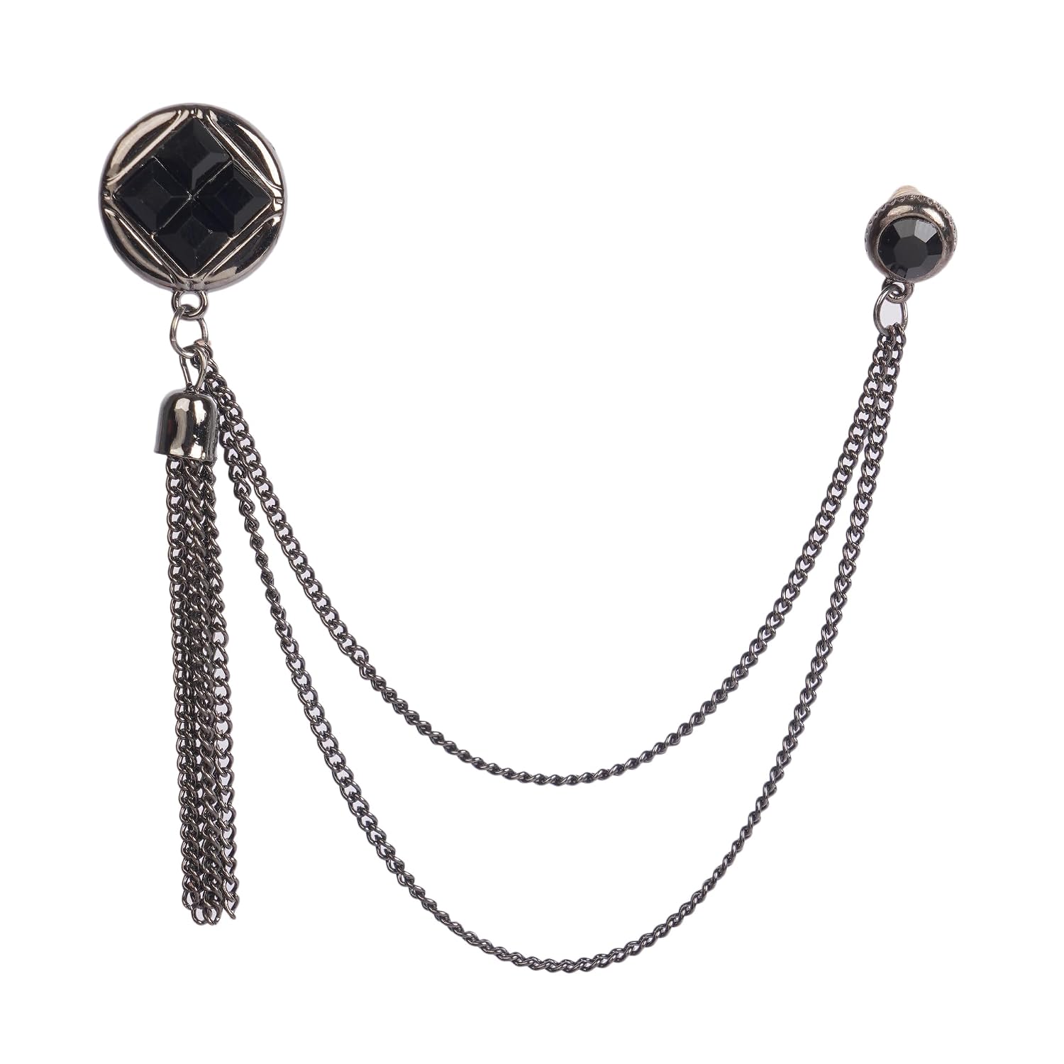 HASHBURYS Men’s Suit Brooch Pin with Double Chain Collar Clip for Suit Lapel Shirt Collar Sweater Cardigan Shawl Clasp Dec... - Review, Price and Buying Guide