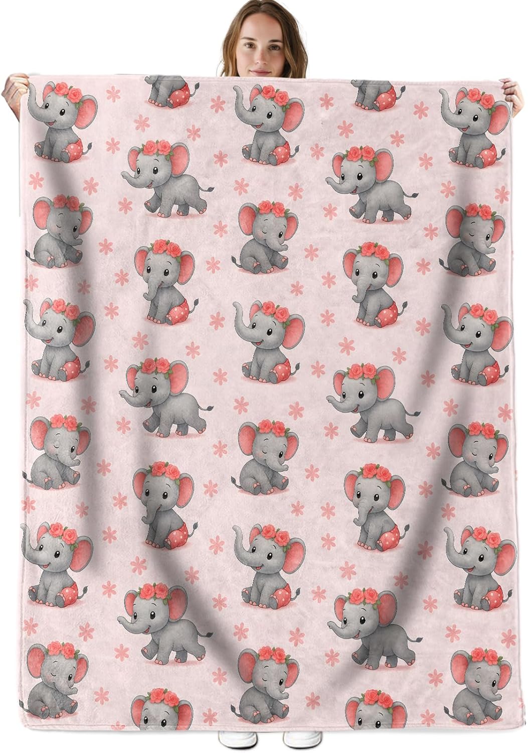 Rainbow Cloud Flannel Throw Blanket 50x60 Inch, Pastel Pink Illustration Blankets, Sweet Dreamy Home Decor for Bed Couch Tent Travel Picnic, Thoughtful Gifts for Girls Women Aesthetic Lovers