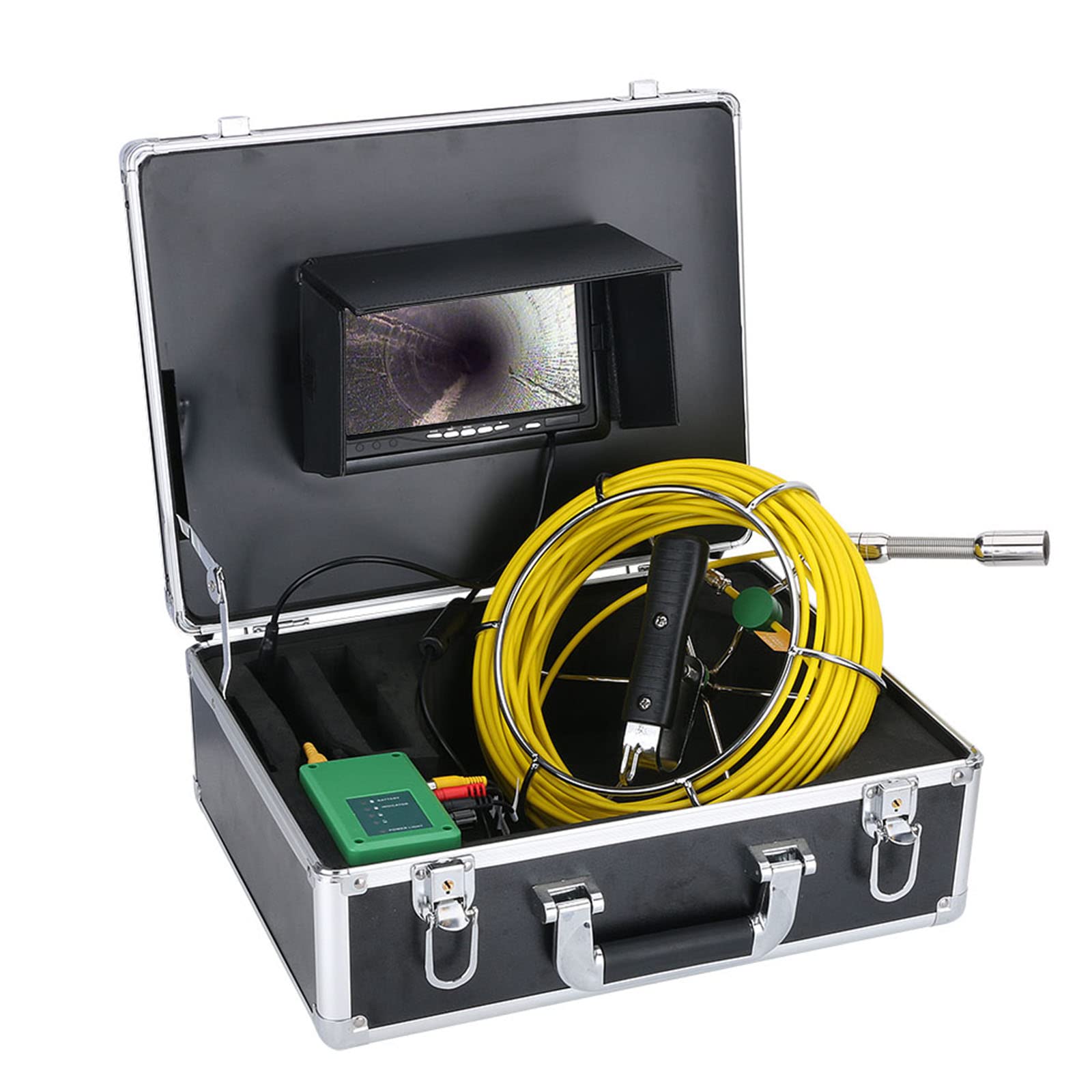 YNIYUJKL Pipe Inspection Camera Dvr Industrial Endoscope, 7-Inch Monitor 17Mm Drain Pipe Sewer Inspection Camera 1000 Tvl Pipe Inspection Equipment 8Gb Sd Card,20M