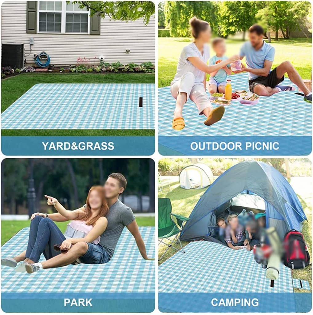 GRETD Picnic Rug Beach Blanket Three Layer Thick Portable Picnic Mat Camping Mat (Color : A, Size : 200 * 200cm) : Patio, Lawn & Garden