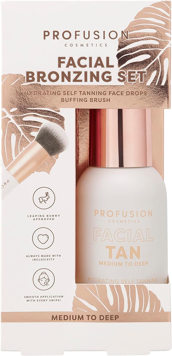 Profusion Cosmetics Facial Bronzing Set for Medium to Deep Skin Tones, Get Radiant Complexion and Natural Result with Moisturizing Formula, Raise Your Beauty Routine with Premium Makeup Kits