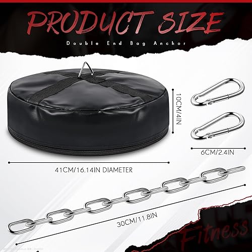 Miniatura 2 de Ancla de bolsa de doble extremo (sin relleno) Anclaje de piso pesado 3 en 1 PU doble saco de boxeo soporte herramienta de entrenamiento de núcleo