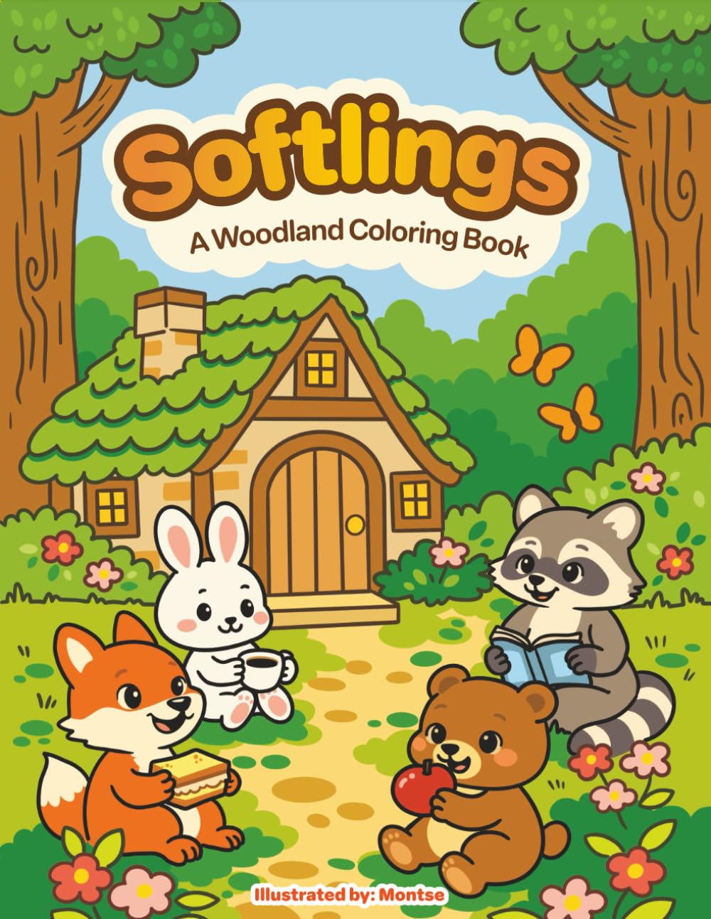 Softlings: A cute woodland animal coloring book: A Woodland Coloring Book