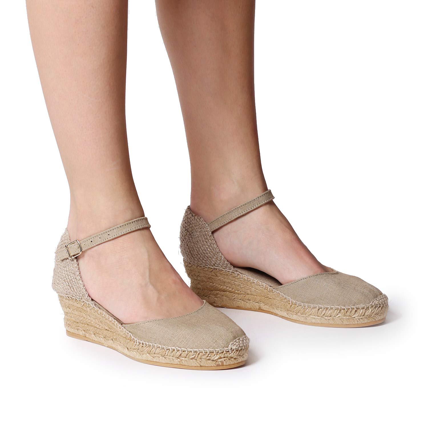 Toni Pons Romina - Espadrillas vegane con Zeppa da Donna realizzate in Tessuto di Cotone.