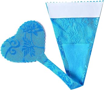 Womens Self Adhesive No Panty Line Heart Shaped Strapless C-String Thong Invisible Love Shaped No Panty Line Lace Panties US, Numeric, 1, Regular, Regular, 1, Light Blue - Peach Heart
