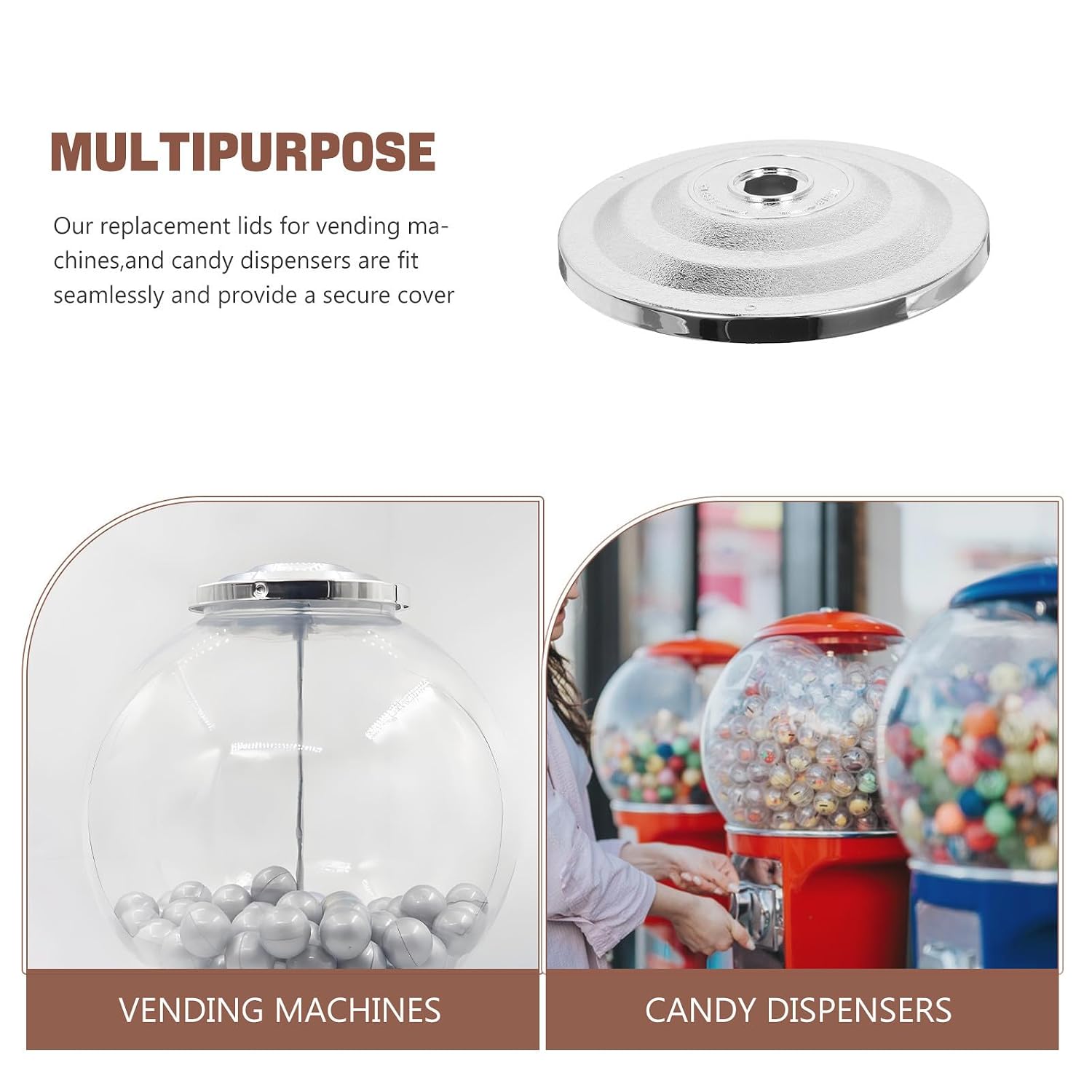 Gumball Machine Top Lid Replacement, Plastic Cover for 25cm Ball image 3