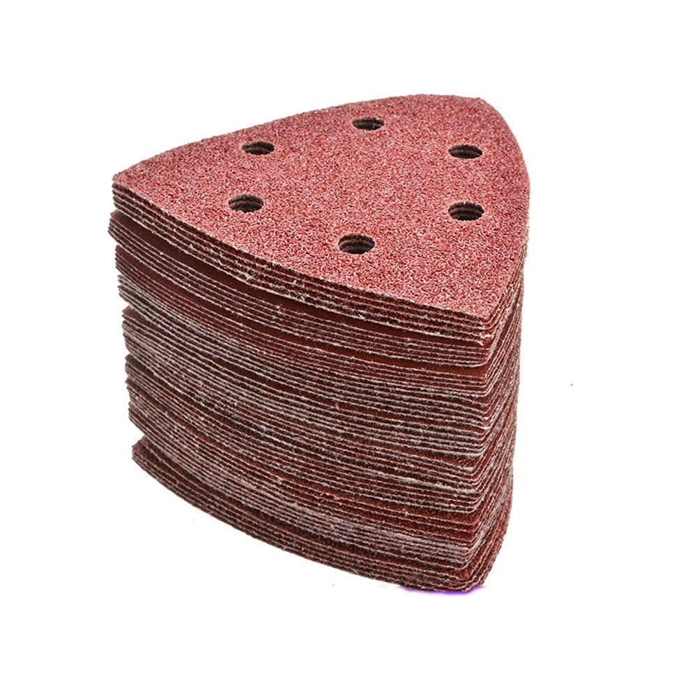Disco de lijado triangular de 100 Uds, 90mm, lijadora Delta, gancho, papel de lija, herramientas abrasivas para lijar, grano 40-2000,120